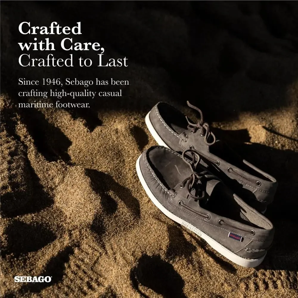 SEBAGO PORTLAND CRAZY H BOAT SHOES -DARK GRAY - 11.5 REGULAR